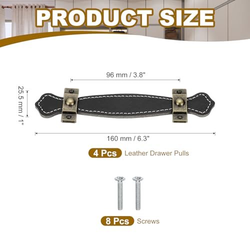6" Leather Drawer Pulls view 2