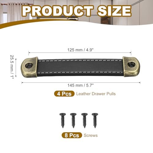 6" Leather Drawer Pulls view 2