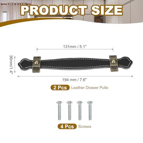 6" Leather Drawer Pulls view 2