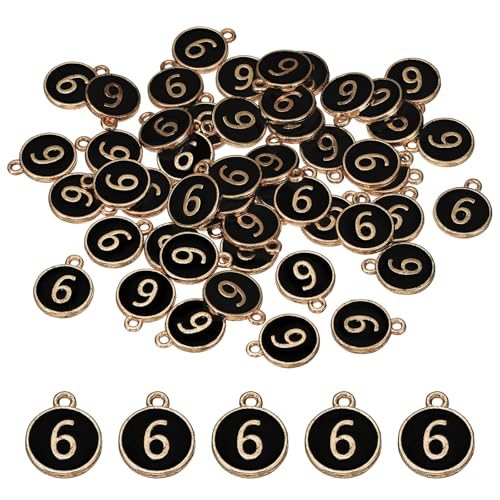6 Number Charm, 50 Pcs Double Sided Number Charm Pendants — PATIKIL