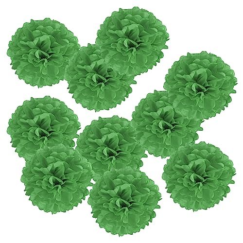 6" Tissue Pom Poms Flowers 10 Pack Paper Flower Ball Green — PATIKIL
