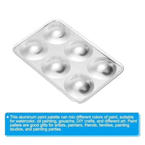 6 Well Paint Tray Palette, 2 Pack Washable Paint Palette Aluminum Paint view 4