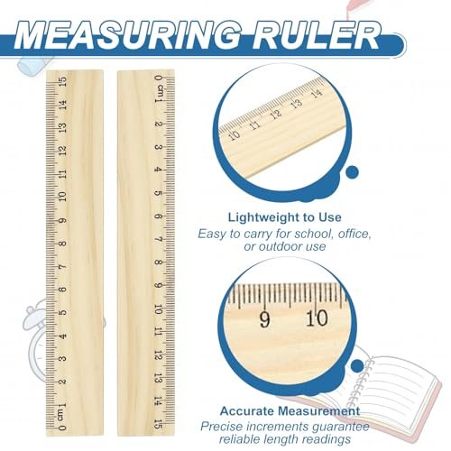 6" Wooden Rulers, 24Pcs Drafting Ruler view 4