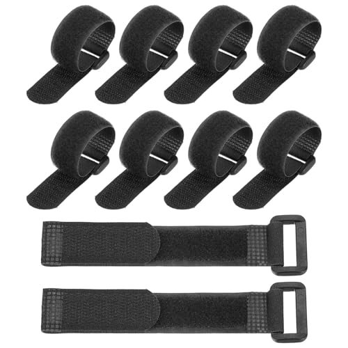 6"x0.79" Reusable Cable Ties Adjustable Hook and Loop Straps 10Pcs, Cord — PATIKIL