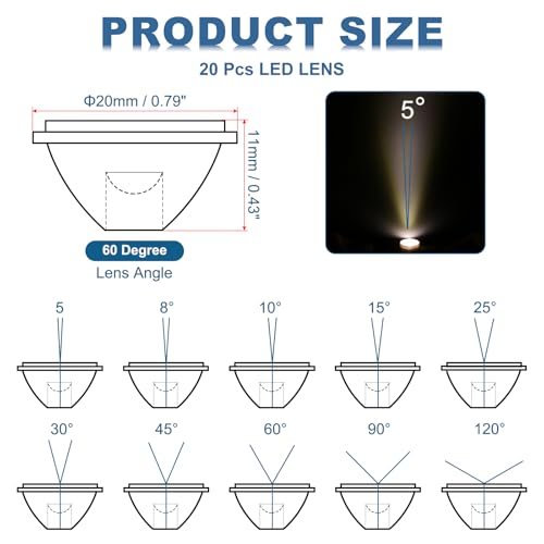 60 Degree 20mm High Power LED Lens view 2