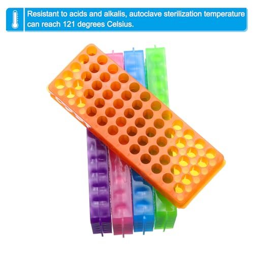 60 Wells Tube Rack, 4 Pcs Vial Rack Double Panel Centrifuge Tube Holder view 4