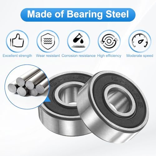 606RS 6mmx17mmx6mm Deep Groove Ball Bearing Plastic Sealed, Double view 3