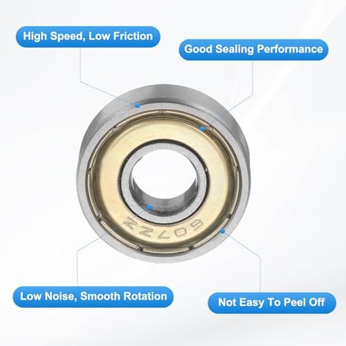 607ZZ 7mm x 19mm x 6mm Deep Groove Ball Bearing Metal Sealed 20Pcs view 4