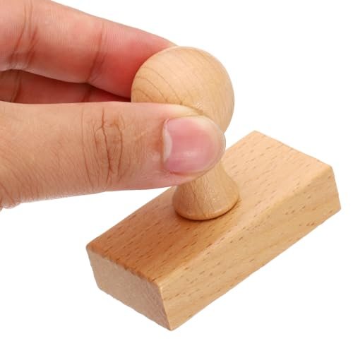 60mm Stamp Wood Square Handle, 8 Pack Wooden Knobs Stamp Mounts Drawer view 4