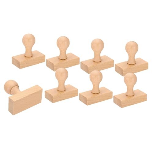 60mm Stamp Wood Square Handle, 8 Pack Wooden Knobs Stamp Mounts Drawer — PATIKIL