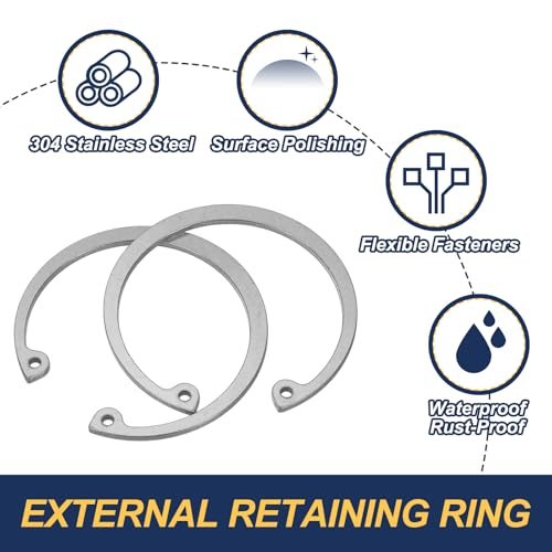 68mm ID Internal Retaining Rings 2Pcs E-Clip Snap Ring Circlip view 3