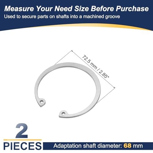 68mm ID Internal Retaining Rings 2Pcs E-Clip Snap Ring Circlip view 2