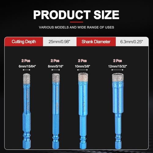 6mm-12mm Dry Diamond Core Drill Bit Set 15/64" view 2