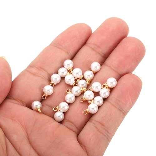 6mm Pearl Charm 100Pcs Faux Pearl Pendant Charm view 3