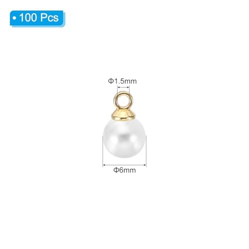 6mm Pearl Charm 100Pcs Faux Pearl Pendant Charm view 2
