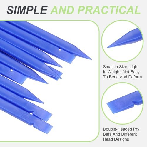 6x150mm Spudger Pry Tool, Antistatic Plastic Dual Ends, Blue view 3