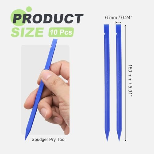6x150mm Spudger Pry Tool, Antistatic Plastic Dual Ends, Blue view 2