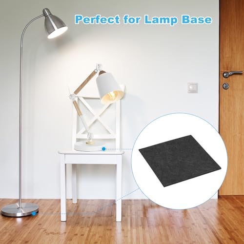 6x6 Inch Black Square Felt Lamp Base Pads, 5 Pack, 2mm Thickness view 5