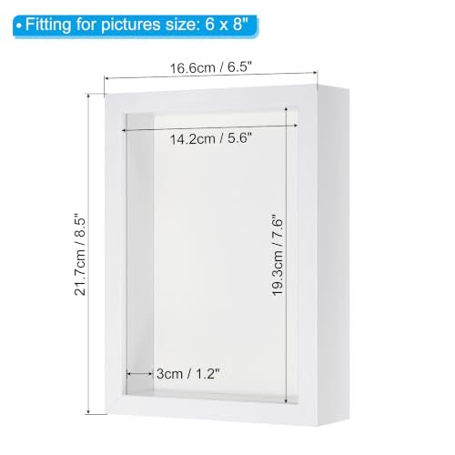 6x8 Shadow Box Frame, Wooden Dried Flower Photo Frame Floating Photo view 2