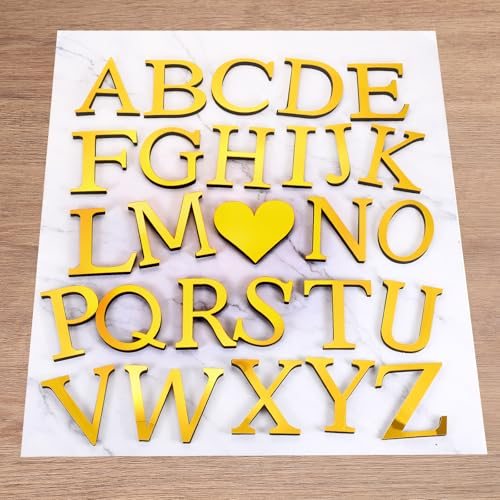7.87 Inch 3D Acrylic Alphabet Mirror Wall Stickers Letter V Self-Adhesive view 5