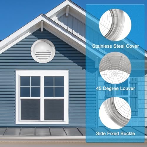 7" Dryer Vent Cover Stainless Steel Exterior Wall Air Vent Large view 3