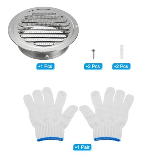 7" Round Soffit Air Vents, Stainless Steel Louver Grille Vent Cover view 3