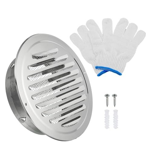 7" Round Soffit Air Vents, Stainless Steel Louver Grille Vent Cover — PATIKIL