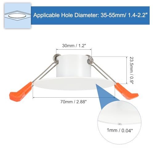 70mm/2.88" Diameter Metal Ceiling Hole Cover Plate 2Pcs Matte White view 2