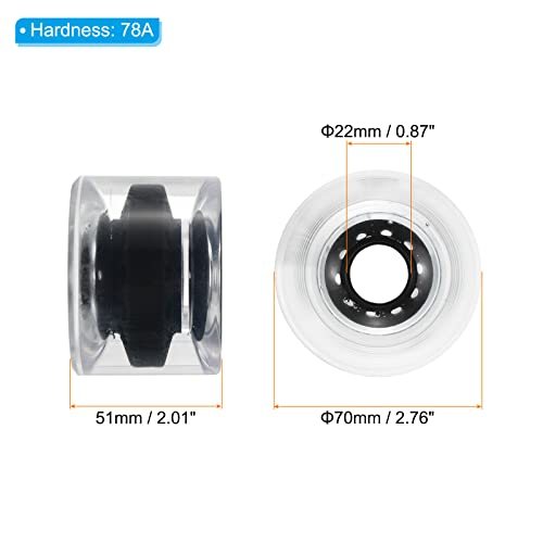 70mm 78A Longboard Wheel Soft, 4 Pack Cruiser Wheels Street Wheels view 2