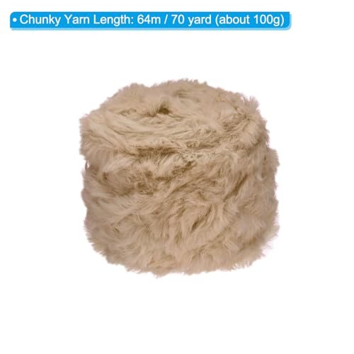 70yds Faux Fur Yarn, Fuzzy Yarn Crochet Fluffy Yarn Soft Chunky Polyester view 2