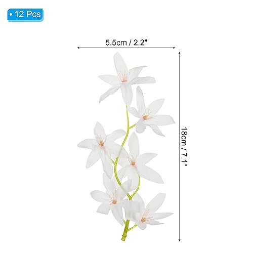 7in Artificial Orchid Flower, 12 Pcs Floating Candles Flower view 2