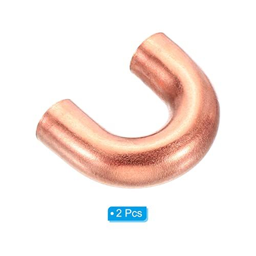 7mm OD 23x17mm Elbow Copper Pipe Fitting, 2 Pack 180 Degree Bend Welding view 3
