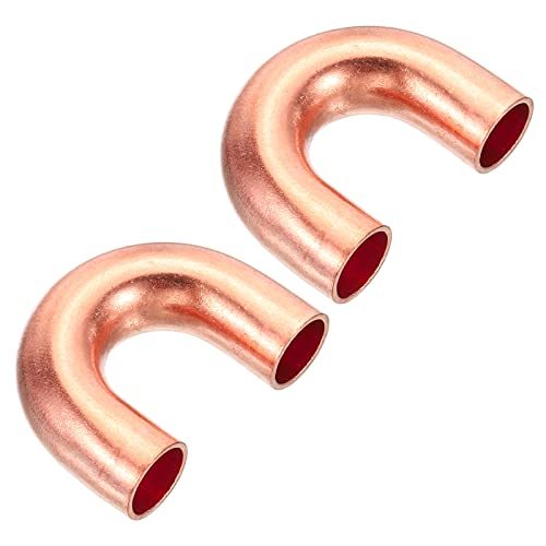 7mm OD 23x17mm Elbow Copper Pipe Fitting, 2 Pack 180 Degree Bend Welding — PATIKIL