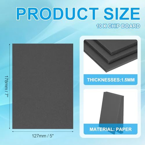 7x5x0.06" Chipboard Sheets 60PT Thick Book Board 10Pcs view 2