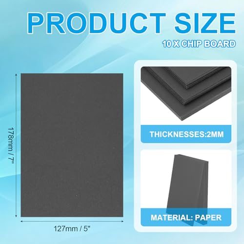 7x5x0.08" Chipboard Sheets 80PT Thick Book Board 10Pcs view 2