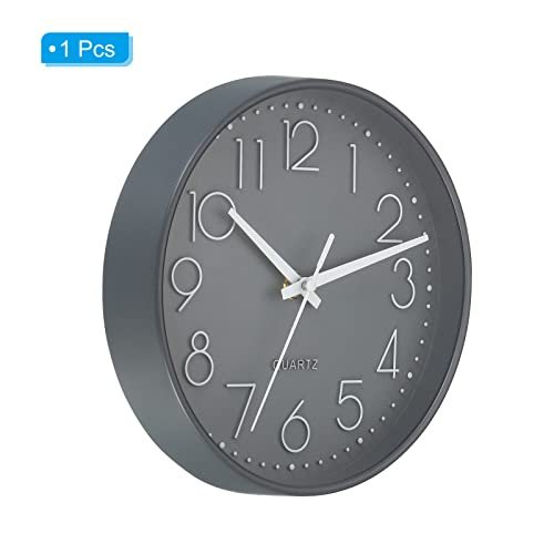8 Inch Round Wall Clock, Battery Operated Silent Non-Ticking Wall Clocks view 3