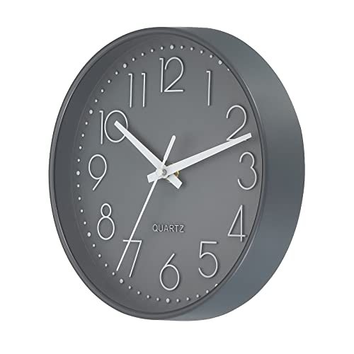 8 Inch Round Wall Clock, Battery Operated Silent Non-Ticking Wall Clocks — PATIKIL