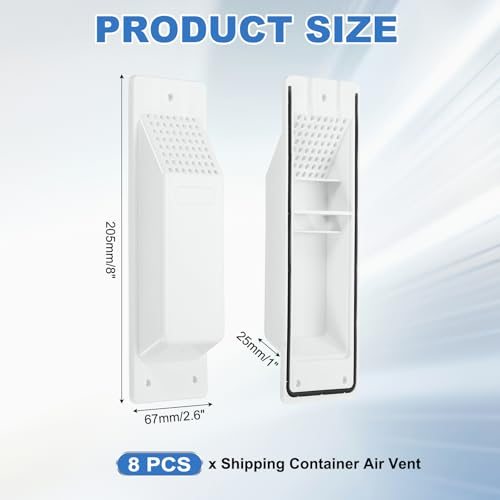 8" Shipping Container Air Vent Cross Vent Kit White 8Pcs view 2