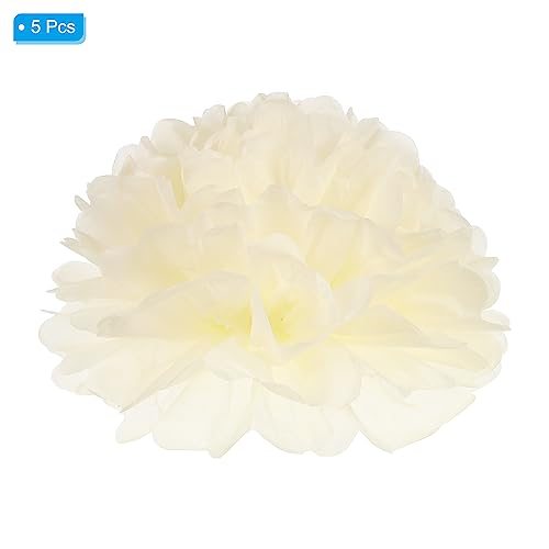 8" Tissue Pom Poms Flowers Beige view 3