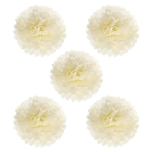 8" Tissue Pom Poms Flowers Beige — PATIKIL