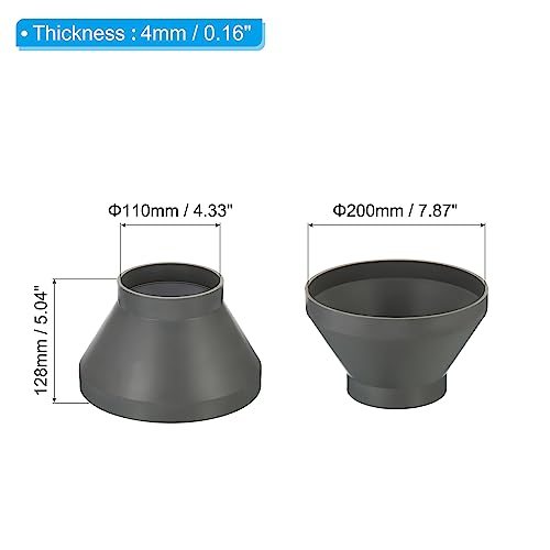 8" to 4" Duct Reducer Connector, Heating Cooling Ventilation Tube view 2