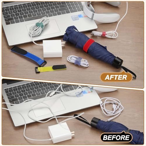 8"x0.79" Reusable Cable Ties Adjustable Hook and Loop Straps 10Pcs view 5