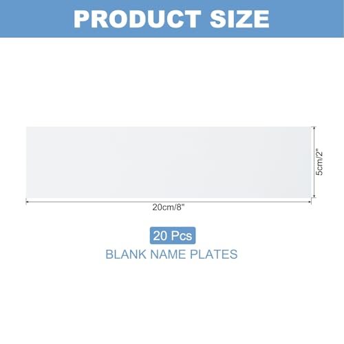 8"x2" Blank Name Plates, White view 2