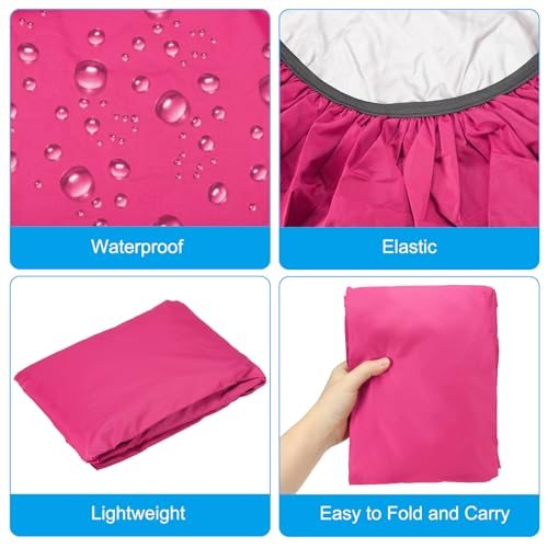 80L Bicycle Rear Rack Rain Cover Bike Trunk Rain Cover Rose Red view 3