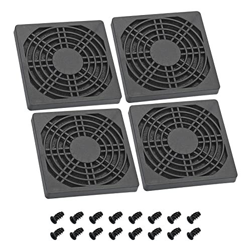 80mm Cooling Fan Filter with Screw, Black — PATIKIL