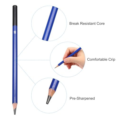 8B Drawing Pencils, 24PCS Sketch Pencils view 4