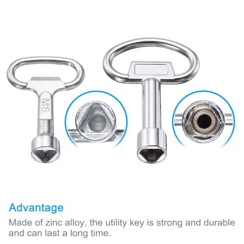 8mm Triangle Socket Spanner Key 1 Set/2Pcs Silver, Electrical Cabinet Gas view 4
