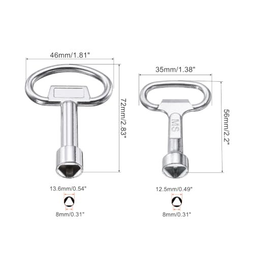 8mm Triangle Socket Spanner Key 2 Set/4Pcs Silver view 2