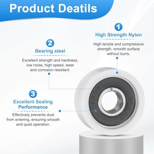 8mmx26mmx11mm Ball Bearing Guide Pulley Roller Nylon Round view 3