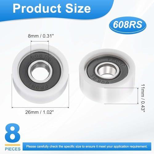 8mmx26mmx11mm Ball Bearing Guide Pulley Roller Nylon Round view 2